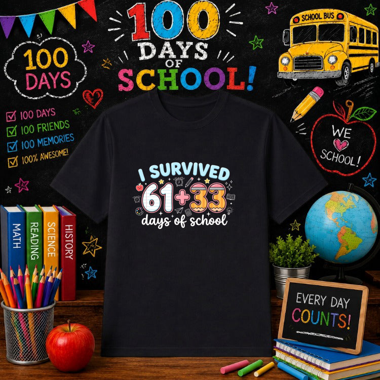 100 DAYS BRIGHTER – 100 Days of School DTF Transfer – by Ink Rush – Premade Transfers – DTF Transfers, Education Apparel