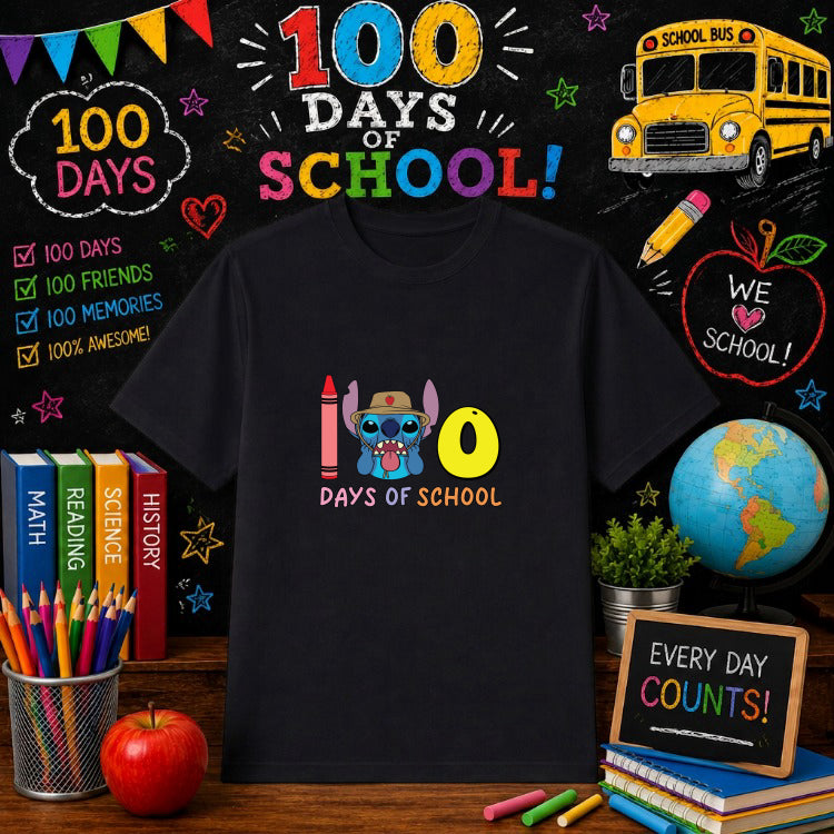 100 Days Smarter – 100 Days Of School DTF Transfer – by Ink Rush – Premade Transfers – 100 Days Of School, Education