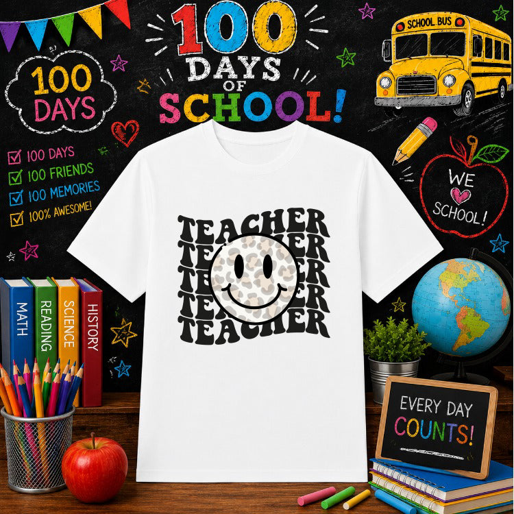 100 DAYS SMARTER – School DTF Transfer – by Ink Rush – Premade Transfers – School, DTF Transfers