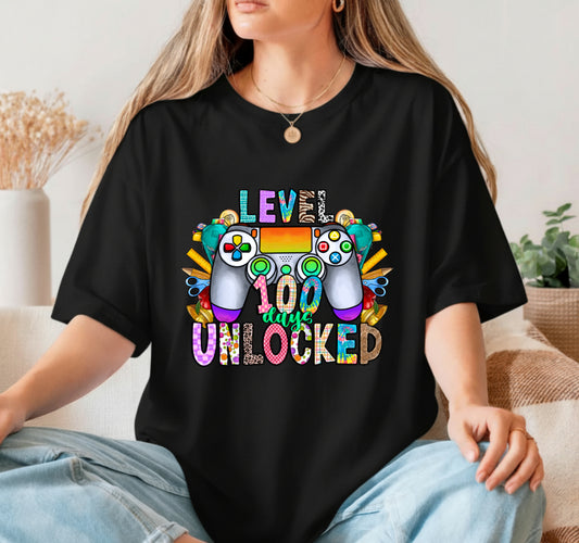LEVEL 100 DAYS UNLOCKED Game Controller – 100 Days of School DTF Transfer