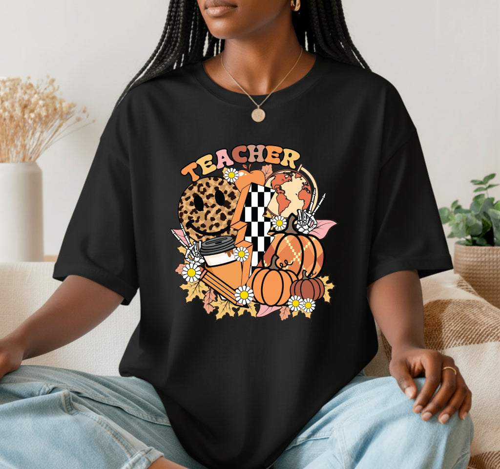 GIVE THANKS Pumpkin & Leaves – Fall & Thanksgiving DTF Transfer