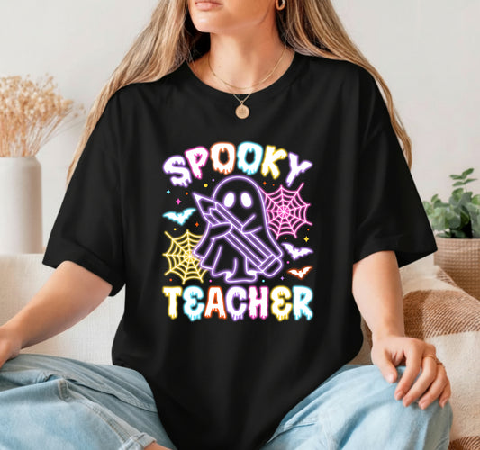 NEON SPOOKY TEACHER – Halloween DTF Transfer