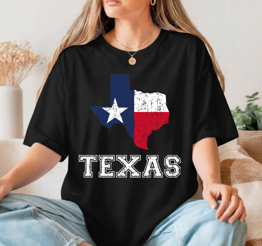 TEXAS PROUD TEXAN PATRIOT – Patriotic Map DTF Transfer
