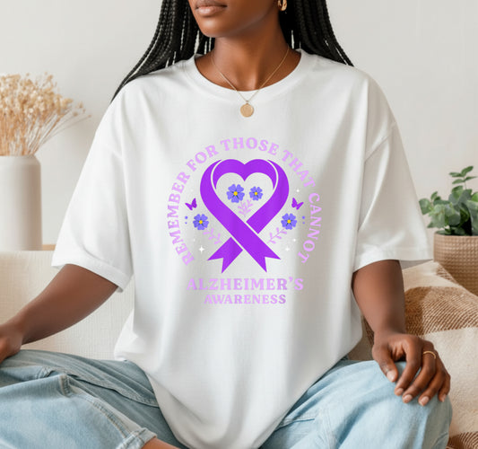 Remember For Those That Cannot Alzheimer's Awareness – Purple Ribbon DTF Transfer