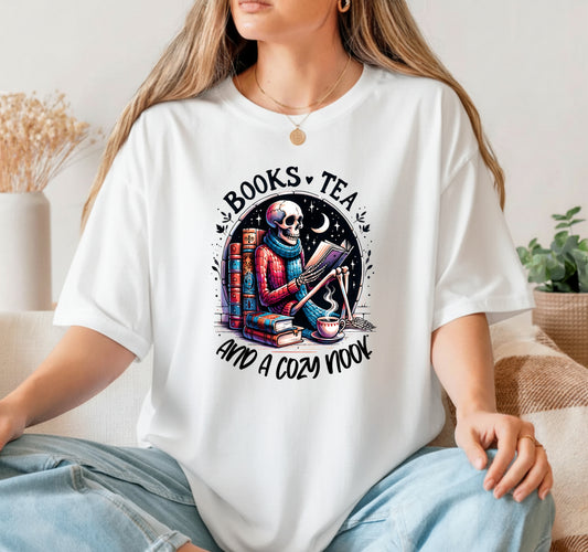 BOOKS TEA AND A COZY NOOK – Booktrovert DTF Transfer