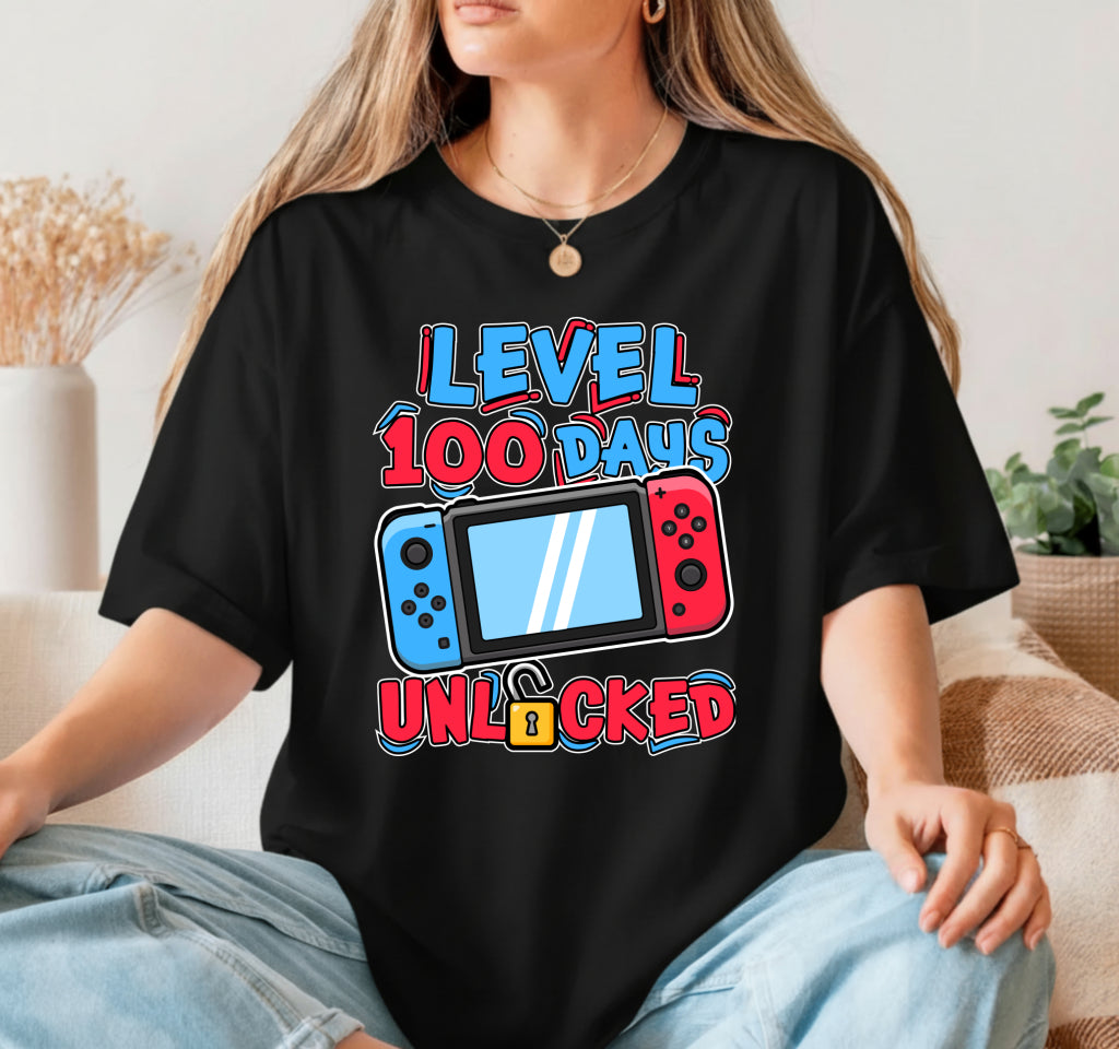 Level 100 Days Of School Unlocked – Gamer DTF Transfer