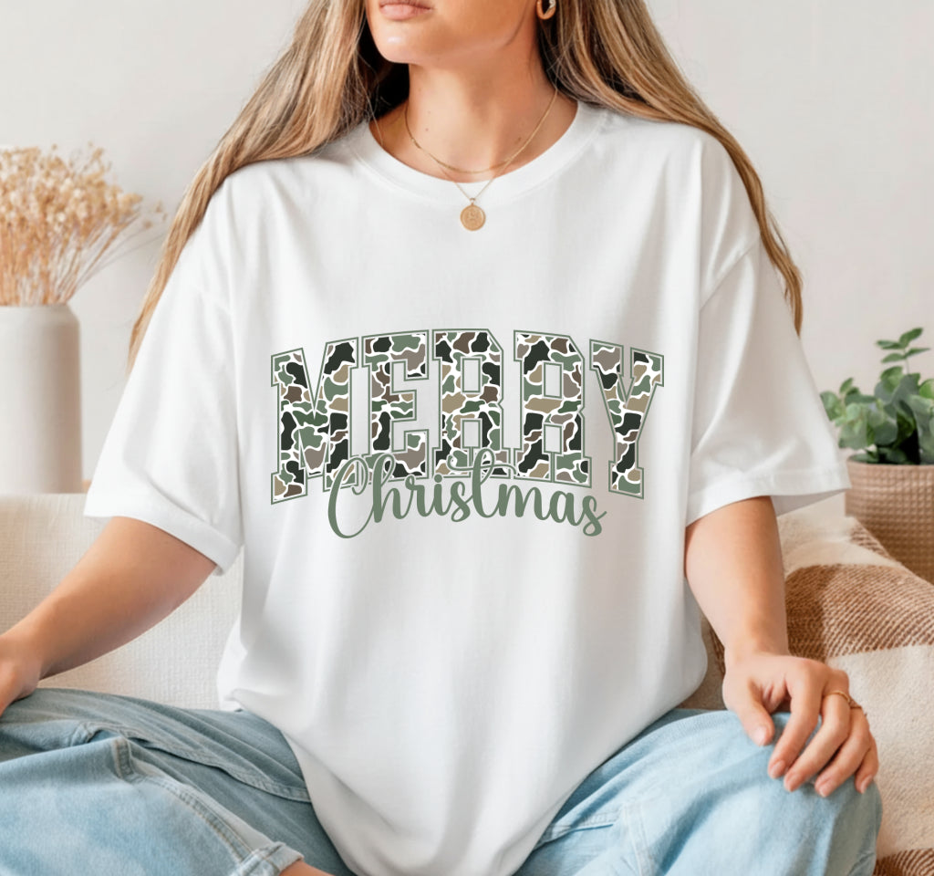 Merry Christmas Camo – Holiday DTF Transfer