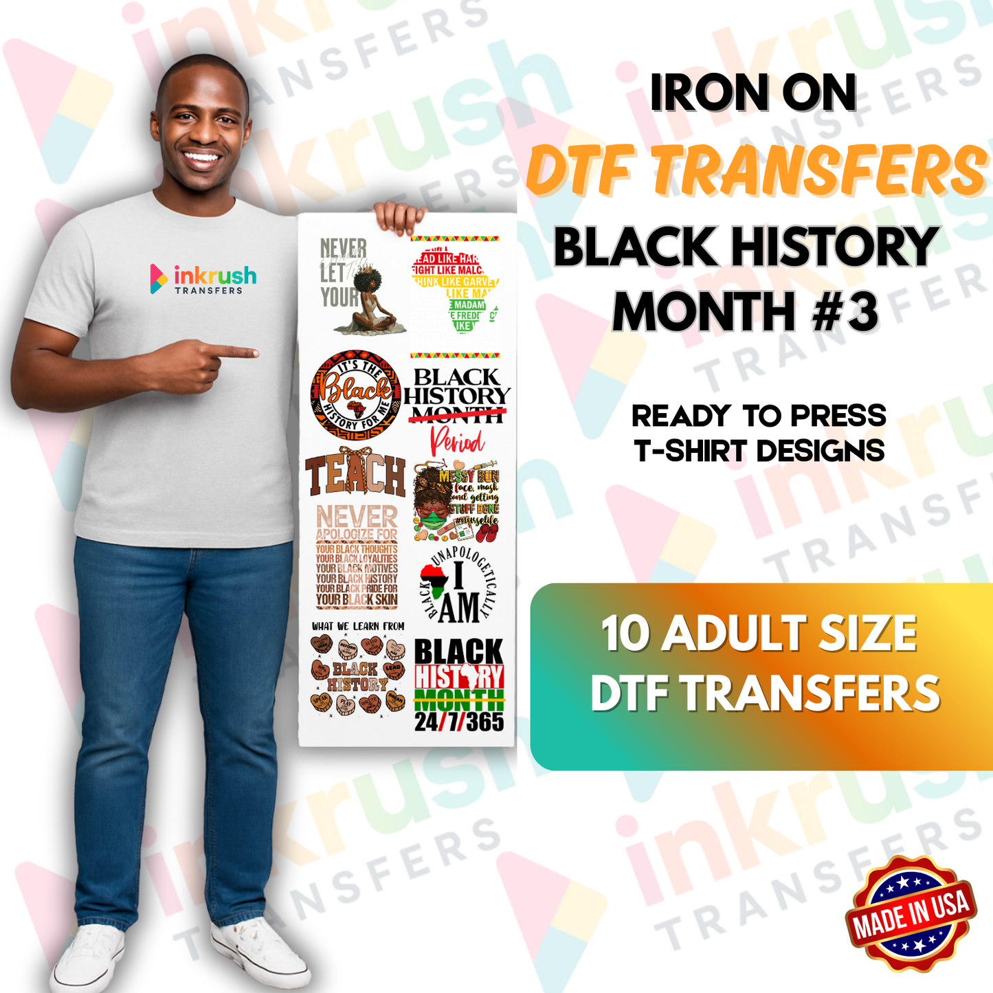 Black Excellence Pack – 22″ Premade Gang Sheet (10 Adult Designs)