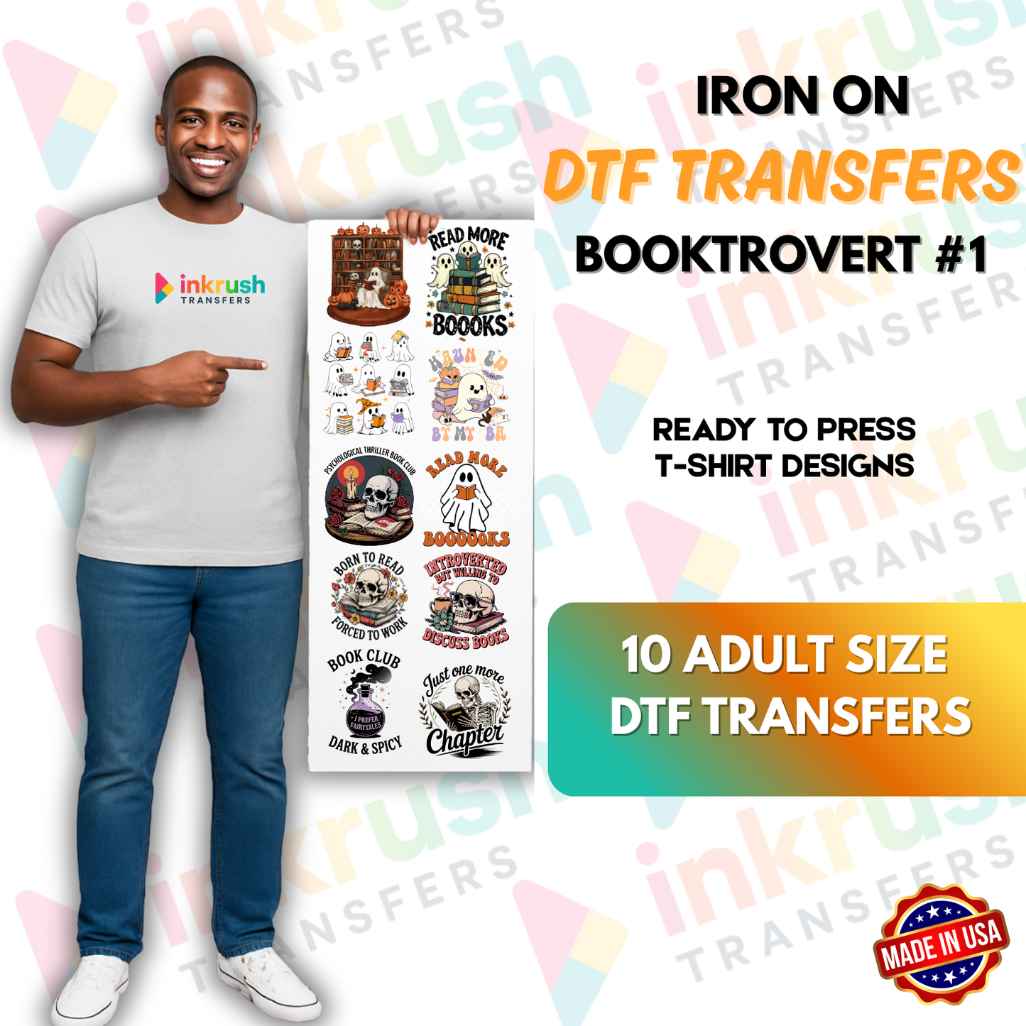 Booktrovert Bundle #1 – Cozy Reader Aesthetic (22″ Gang Sheet, 10 Adult Transfers)