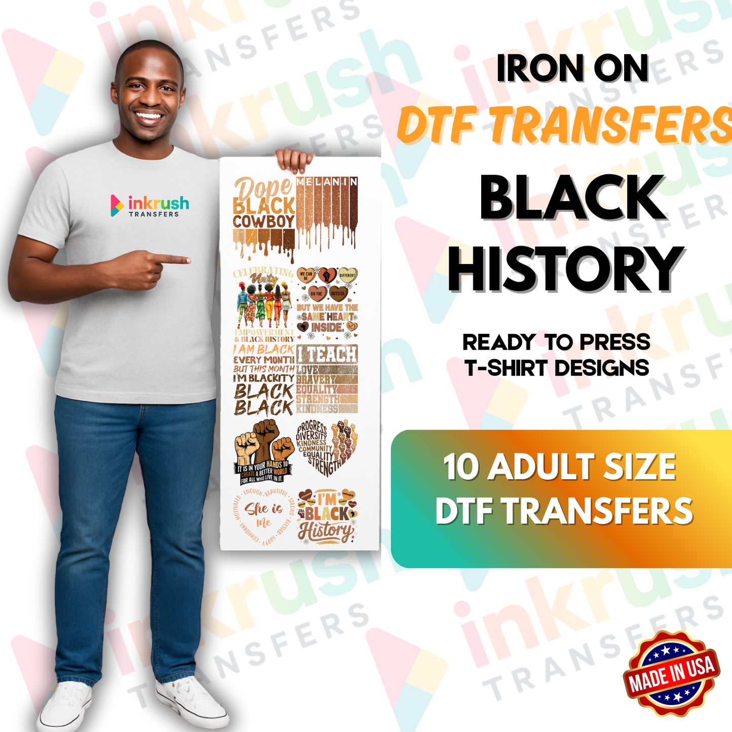 Black History Quotes DTF Gang Sheet – 22″