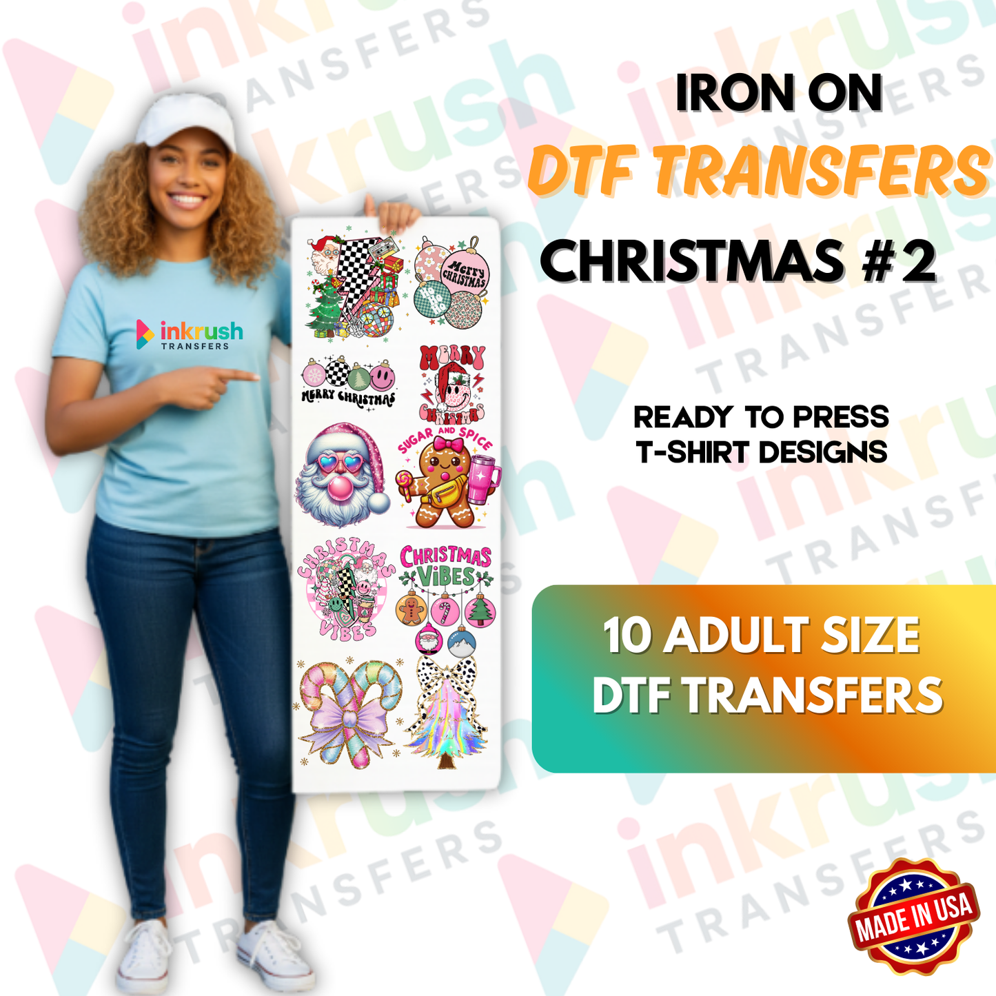 Christmas Bundle #2 – Disco & Hipster Holiday (22″ Gang Sheet, 10 Transfers)