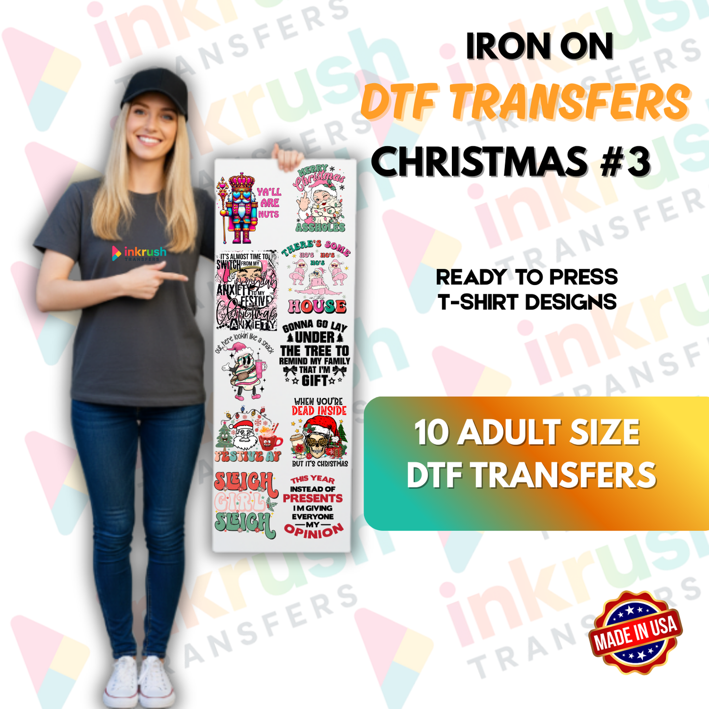 Christmas Bundle #3 – Young & Fun Holiday (22″ Gang Sheet, 10 Transfers)