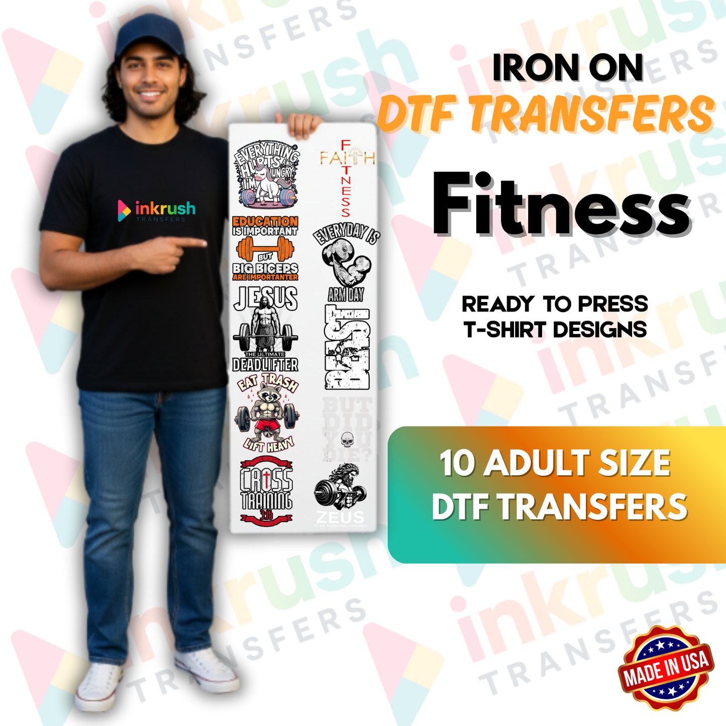 Hardcore Gym Mode – 22″ Premade Fitness Gang Sheet (10 Adult Designs)