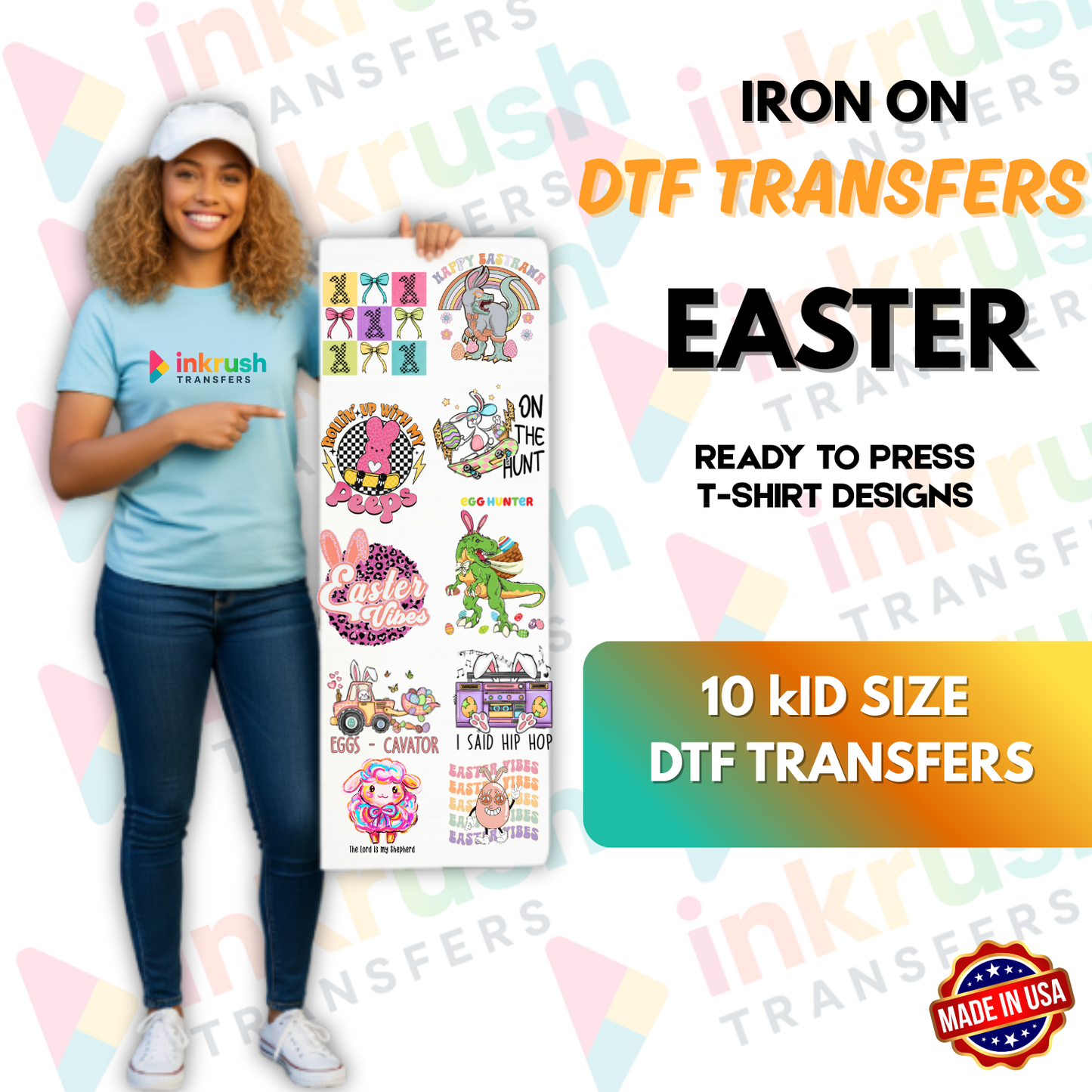 Kids Easter DTF Gang Sheet – 22″ Premade