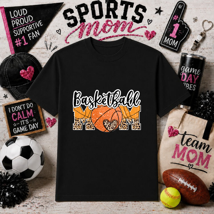 BASKETBALL MOM – Sports Mom DTF Transfer – by Ink Rush – Premade Transfers – Sports Mom, Gameday