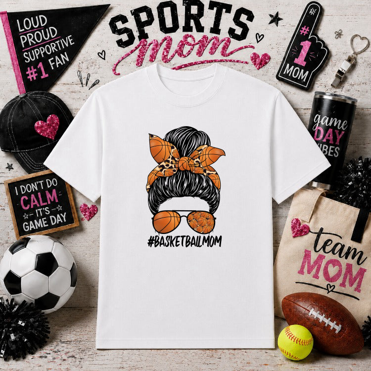 Basketball Mom – Sports Mom DTF Transfer – by Ink Rush – Premade Transfers – Sports Mom, DTF Transfer