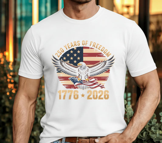 USA 250 Years Anniversary Eagle Shield – Patriotic DTF Transfer