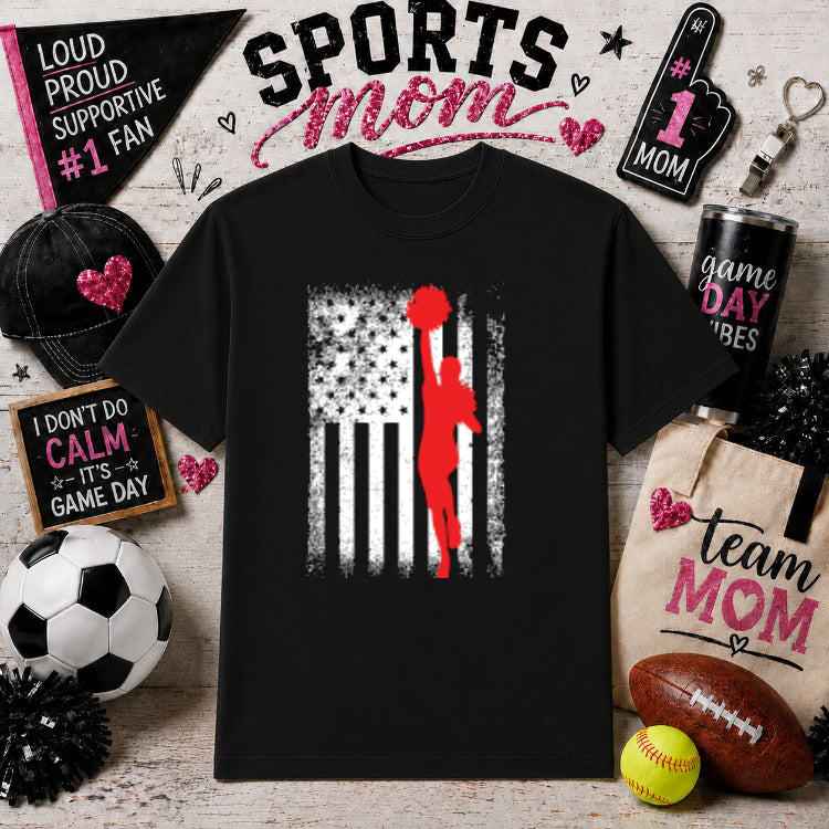 CHEER MOM – Cheerleading Sports Mom DTF Transfer – by Ink Rush – Premade Transfers – Sports Mom, Gameday
