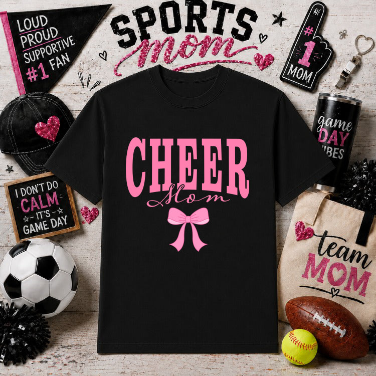 CHEER Mom – Sports Mom Gameday DTF Transfer – by Ink Rush – Premade Transfers – Sports Mom, DTF Transfer