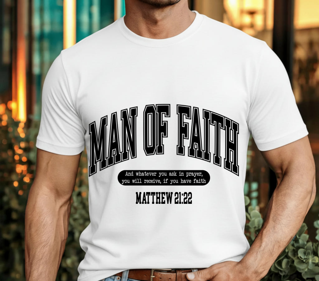 Man of Faith Matthew 4:4 – Christian DTF Transfer