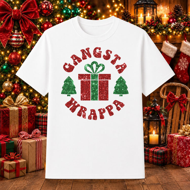Gangsta Wrappa – Christmas DTF Transfer – by Ink Rush – Premade Transfers – DTF Transfers, Christmas
