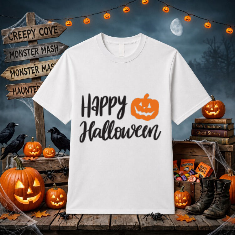 Happy Halloween Pumpkin Ghosts – DTF Transfer – by Ink Rush – Premade Transfers – Halloween, DTF Transfer