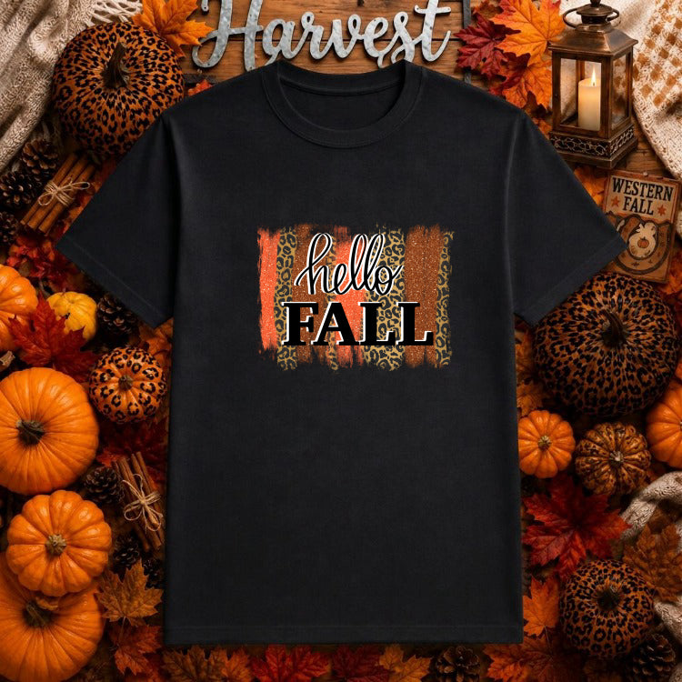 Hello Fall – Autumn Seasonal DTF Transfer – by Ink Rush – Premade Transfers – Apparel Decor, Heat Transfers