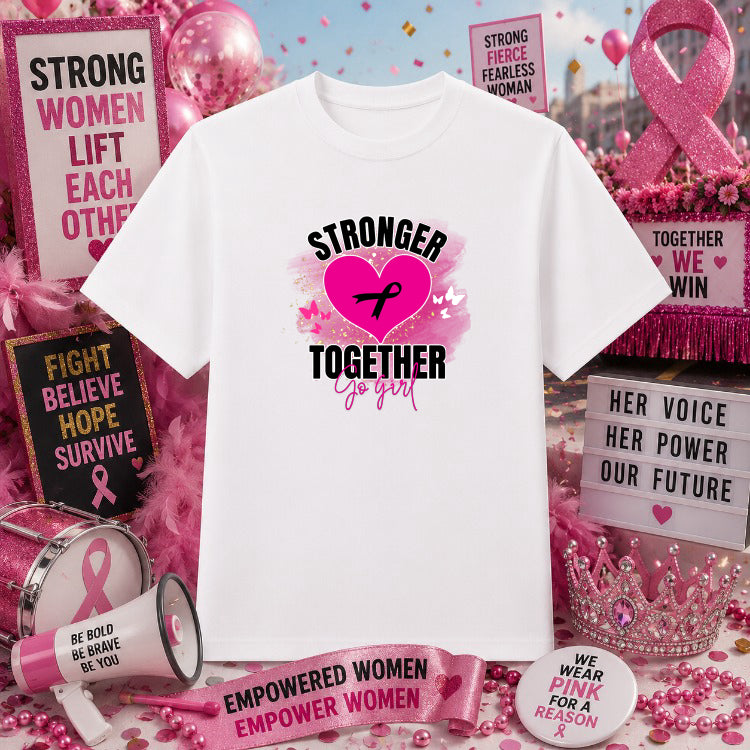 In October We Wear Pink – Breast Cancer Awareness DTF Transfer – by Ink Rush – Premade Transfers – Breast Cancer Awareness...