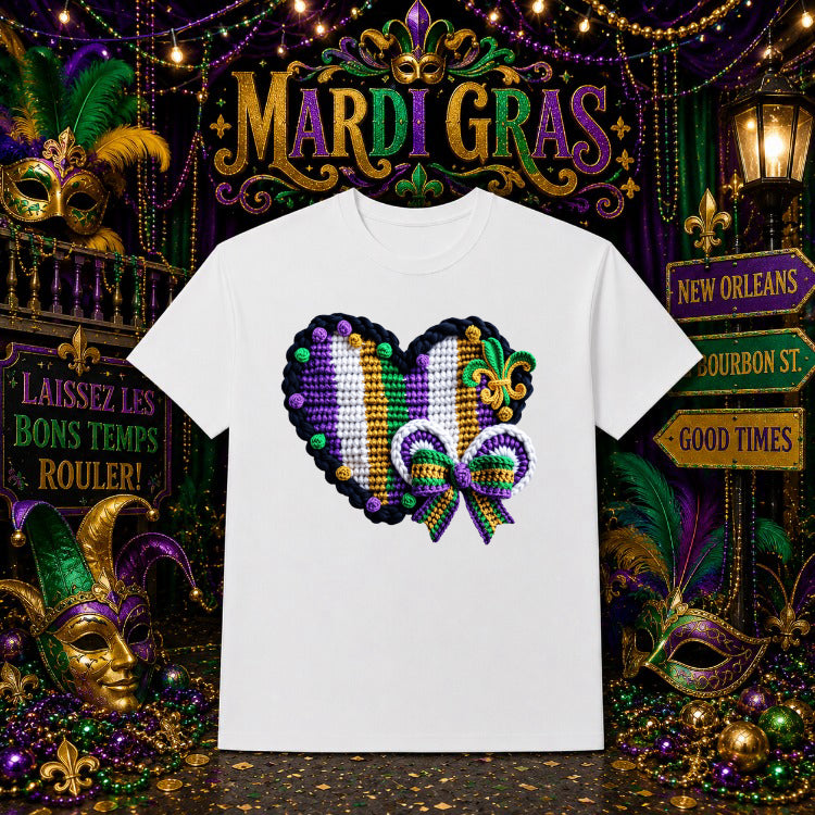 MARDI GRAS EST. 1702 – Mardi Gras DTF Transfer – by Ink Rush – Premade Transfers – Mardi Gras, Apparel Decor