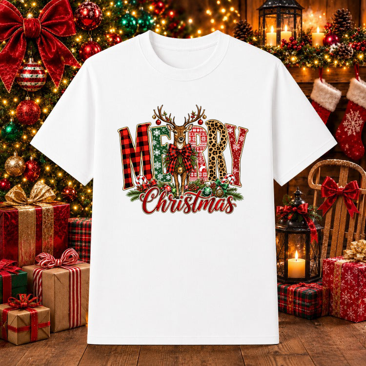 Merry Christmas Red Truck – Christmas DTF Transfer – by Ink Rush – Premade Transfers – Christmas, Holiday