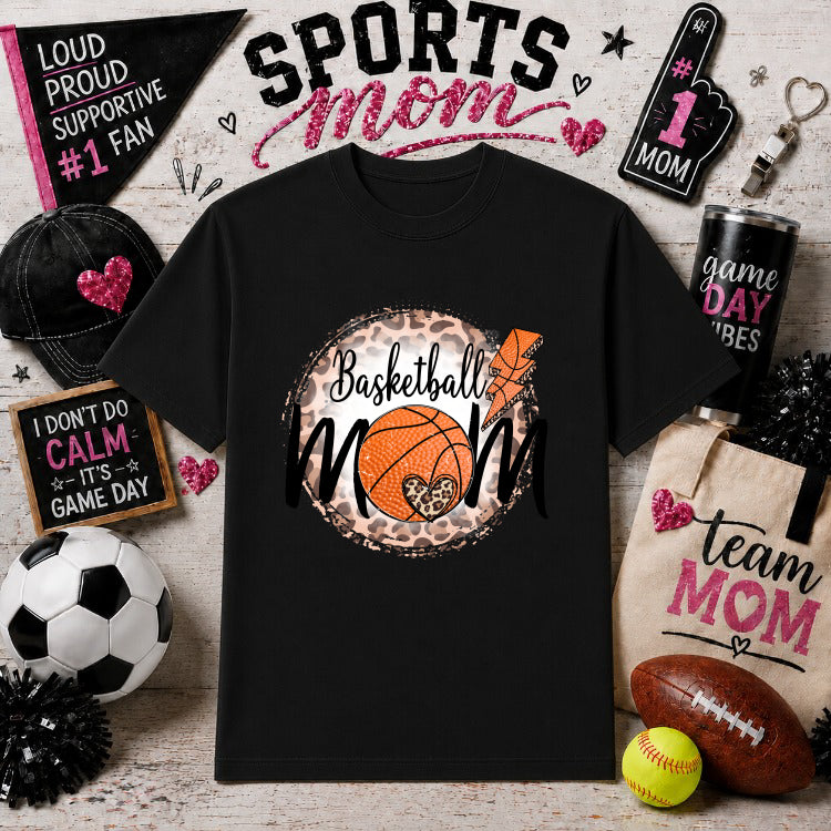 My Heart Is On That Court – Basketball Mom DTF Transfer – by Ink Rush – Premade Transfers – Sports Mom, Gameday