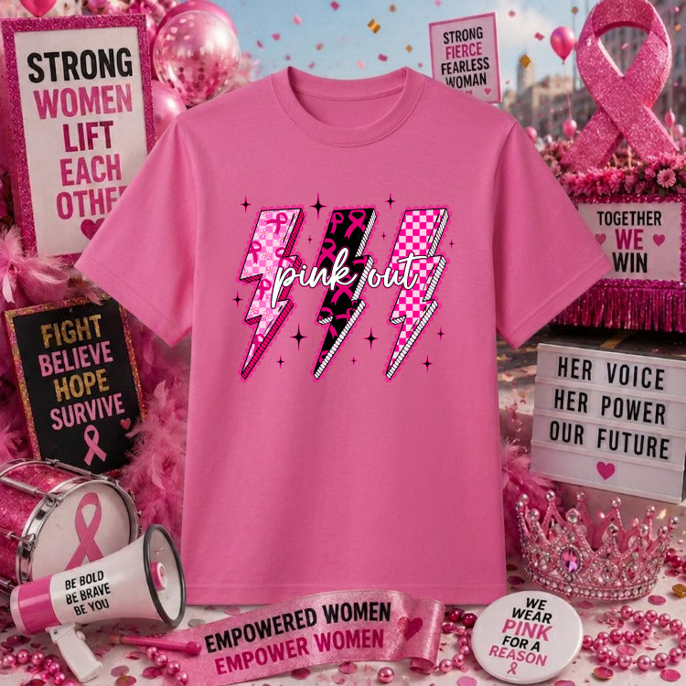 Pink Out – Breast Cancer Awareness DTF Transfer – by Ink Rush – Premade Transfers – Breast Cancer Awareness, DTF Transfer
