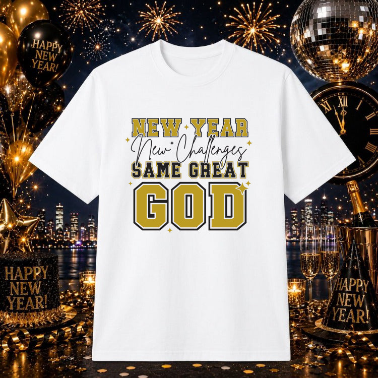Same Great God New Year New Blessings – Christian DTF Transfer – by Ink Rush – Premade Transfers – Christian Faith, Appare...