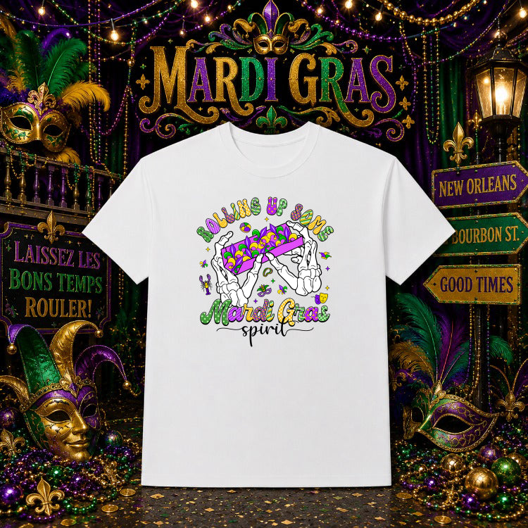 VTN Rolling Up Some Mardi Gras – Mardi Gras DTF Transfer – by Ink Rush – Premade Transfers – Mardi Gras, DTF Transfers