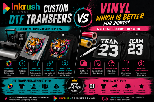 Custom DTF Transfers vs Vinyl: Which Is Better for Shirts?