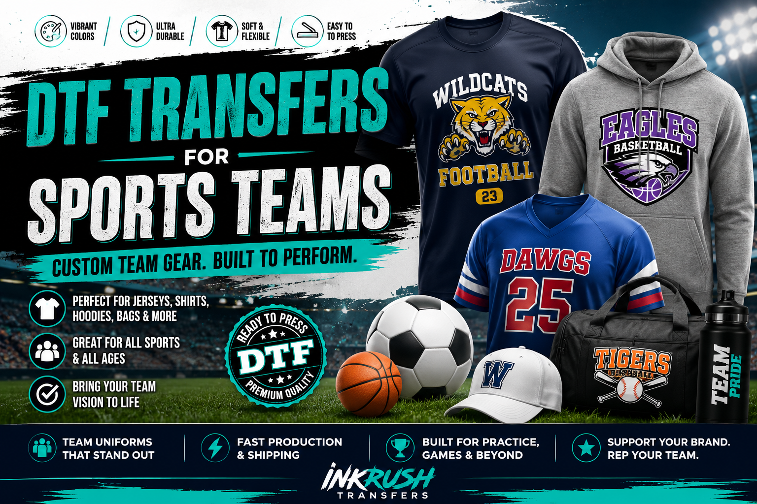 DTF Transfers for Sports Teams | Ink Rush Transfers – Ink Rush Pod LLC