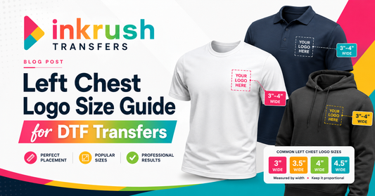 Left Chest Logo Size Guide for DTF Transfers