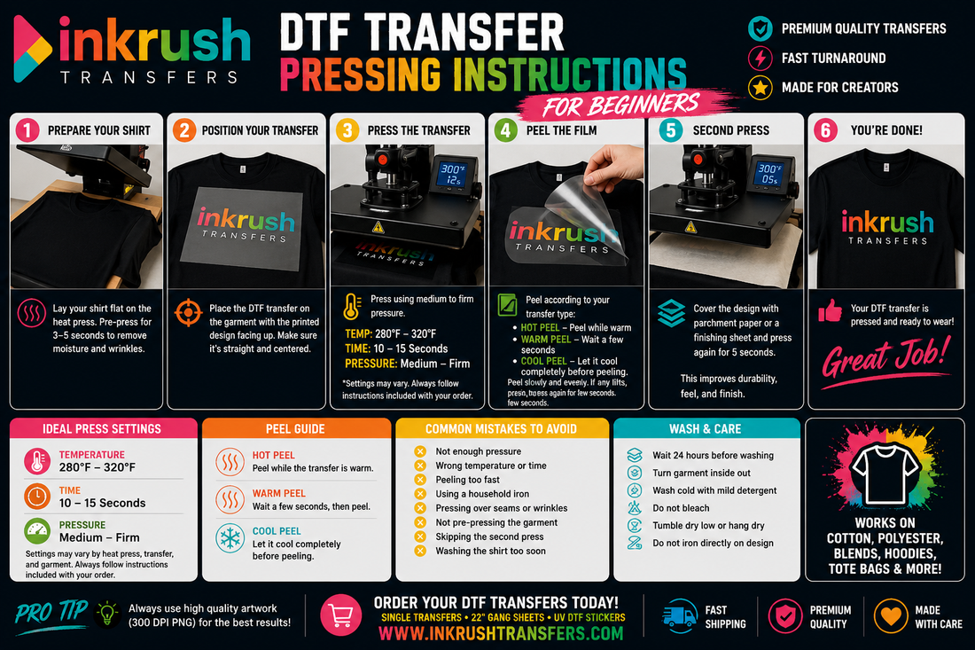DTF Transfer Pressing Instructions for Beginners