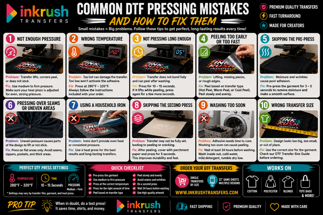Common DTF Pressing Mistakes and How to Fix Them