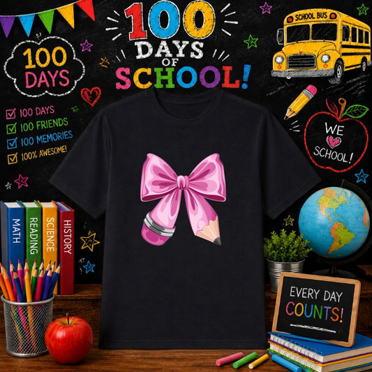 100 DAYS BRIGHTER – 100 Days Of School DTF Transfer – by Ink Rush – Premade Transfers – 100 Days Of School, Education/School