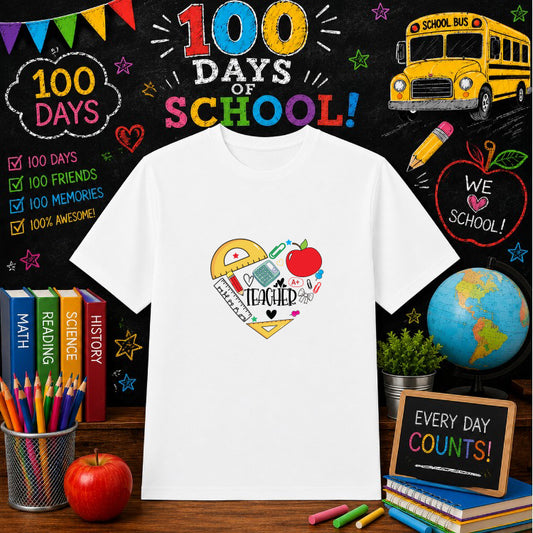 100 Days Brighter – School DTF Transfer – by Ink Rush – Premade Transfers – School, Education