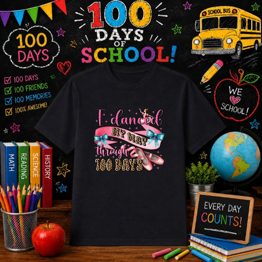 100 DAYS BRIGHTER – School DTF Transfer – by Ink Rush – Premade Transfers – School, Education