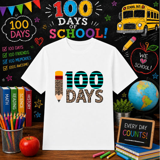 100 DAYS BRIGHTER SPARKLED – 100 Days Of School DTF Transfer – by Ink Rush – Premade Transfers – 100 Days Of School, Educa...