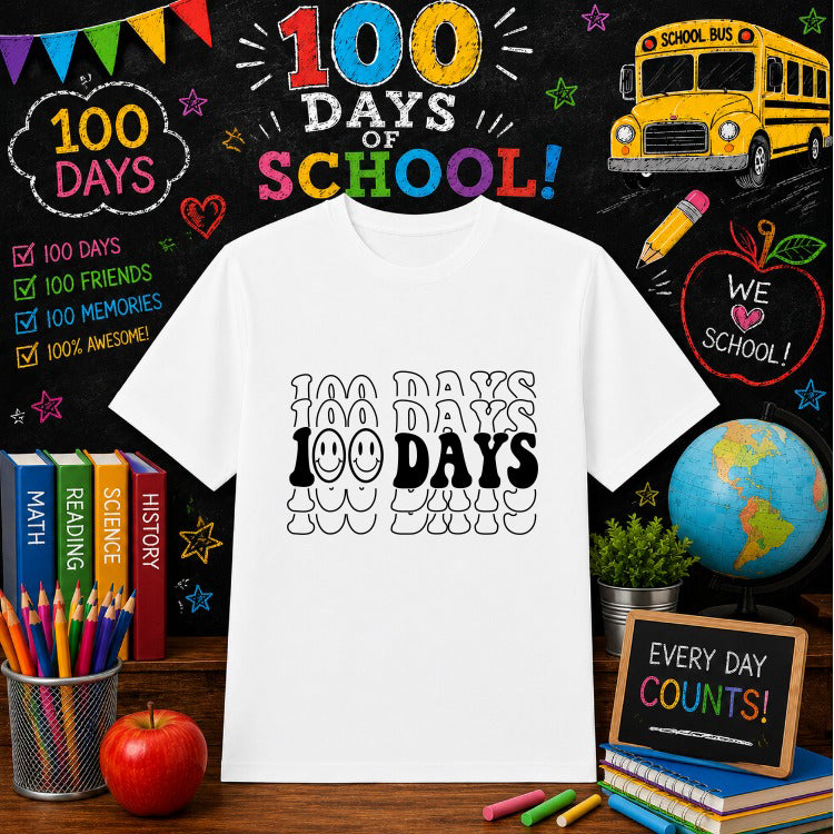 100 DAYS BRIGHTER SPARKLED LEVEL UNLOCKED – 100 Days Of School DTF Transfer – by Ink Rush – Premade Transfers – 100 Days O...