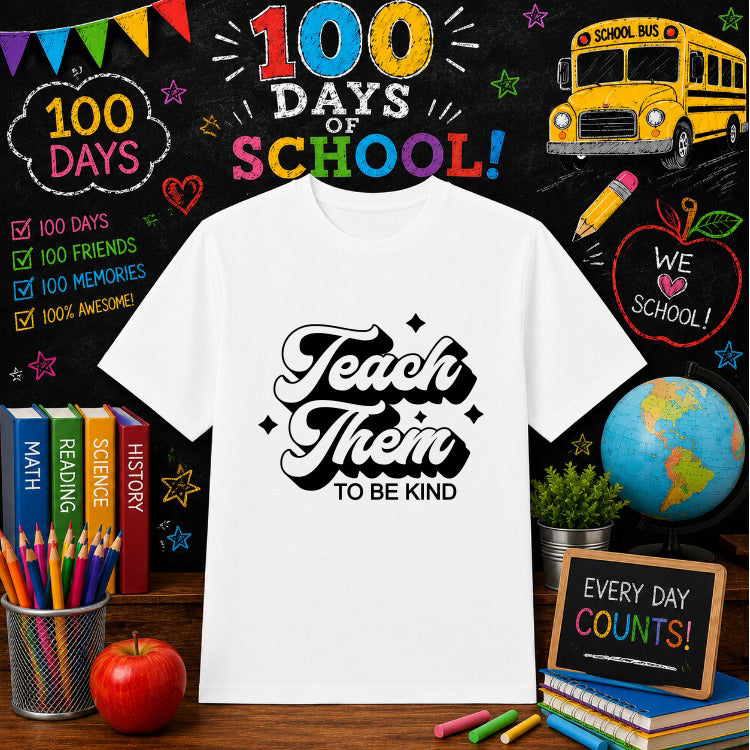 100 Days Of School Celebration – DTF Transfer – by Ink Rush – Premade Transfers – 100 Days Of School, Education