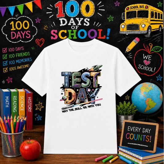 100 Days of School Yay! – School Celebration DTF Transfer – by Ink Rush – Premade Transfers – Education, Apparel Decor