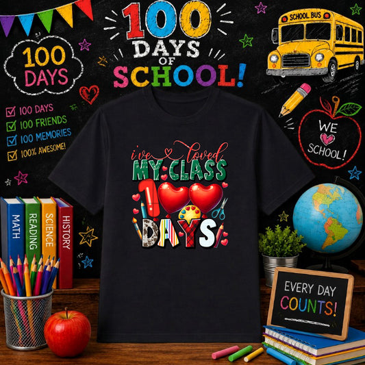 100 Days Smarter – 100 Days of School DTF Transfer – by Ink Rush – Premade Transfers – 100 Days Of School, Education Industry