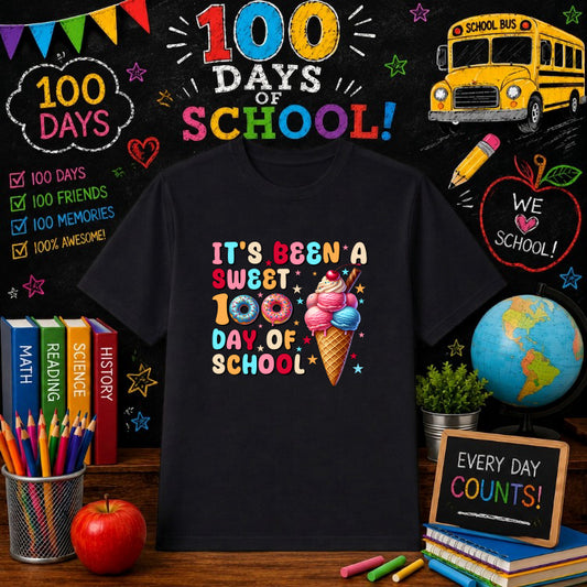 100 Days Smarter – 100 Days Of School DTF Transfer – by Ink Rush – Premade Transfers – School, Apparel Decoration