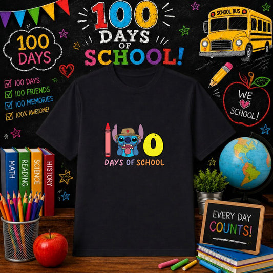 100 Days Smarter – 100 Days Of School DTF Transfer – by Ink Rush – Premade Transfers – 100 Days Of School, Education