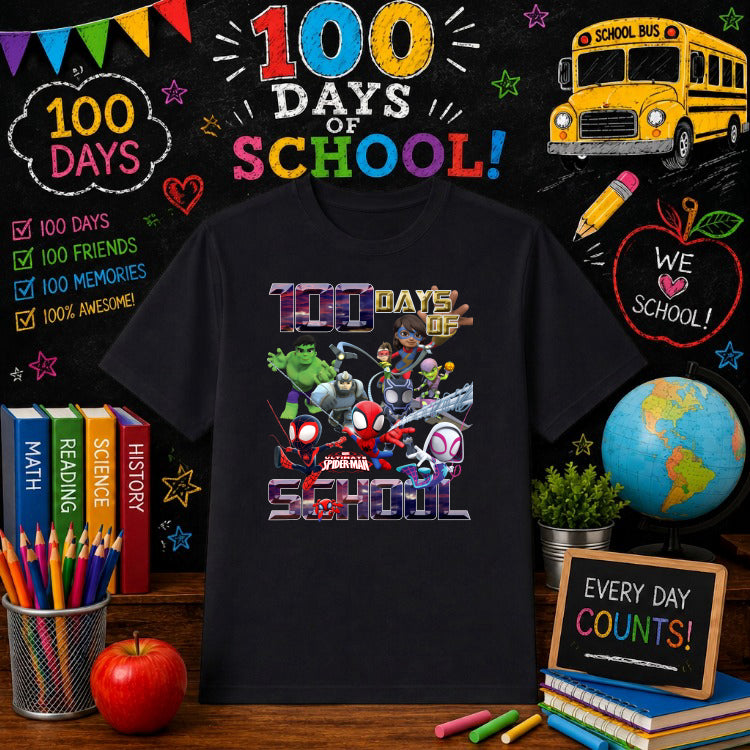 100 DAYS SMARTER – 100 Days of School DTF Transfer – by Ink Rush – Premade Transfers – 100 Days Of School, DTF Transfers